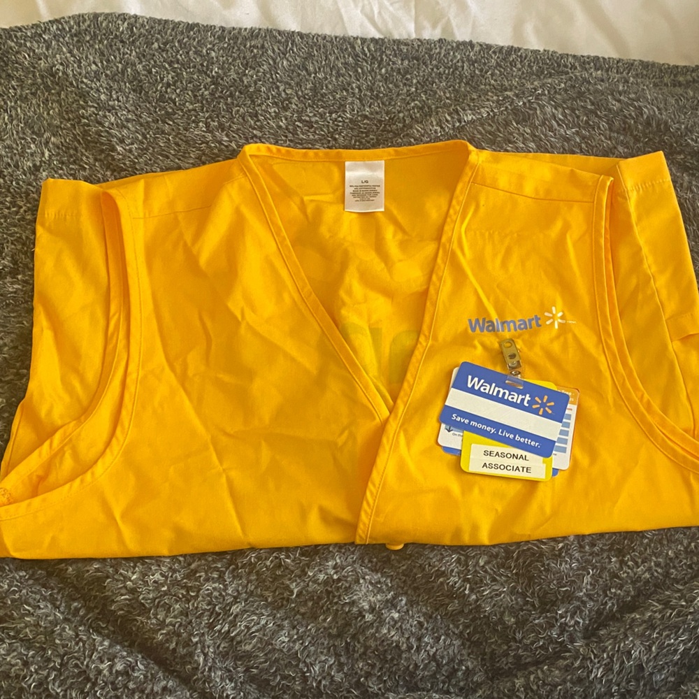 Walmart Yellow Associate Vest & Clip Uniform